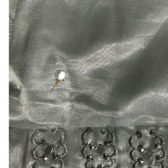 Santas Best Tree Skirt Silver Beautiful Snowflake Detailing Made in India - Picture 5 of 16